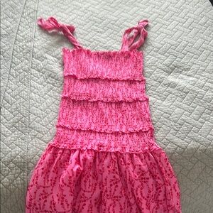 Pink Ruffled Sleeveless Dress